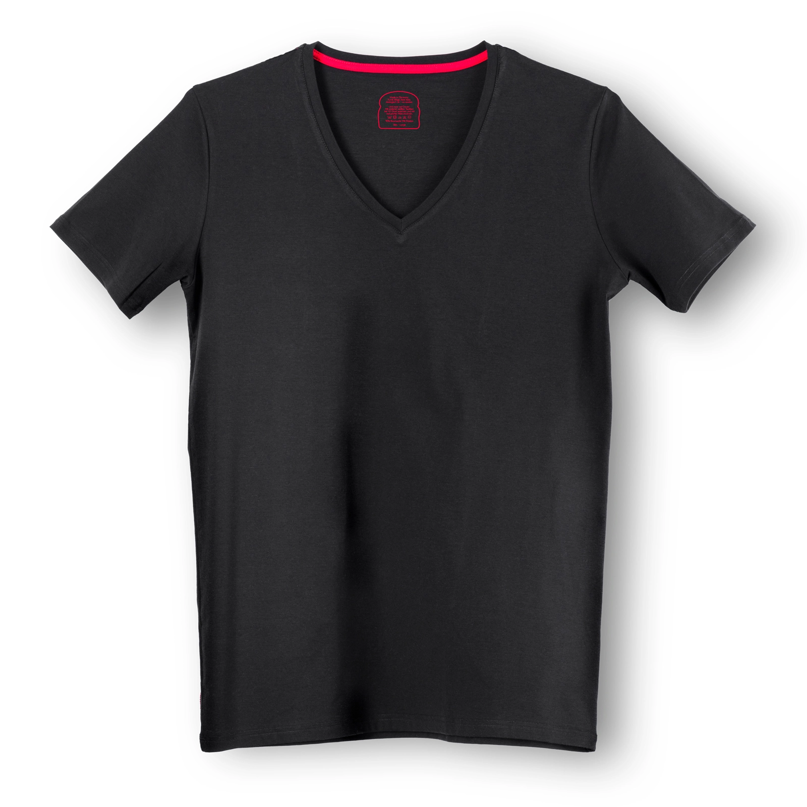 T-Shirt V-Ausschnitt „Black"
